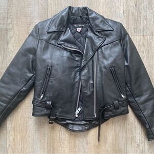 Vintage Black Leather Jacket Made in USA